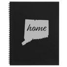 Large black spiral notebook laser etched with 'Connecticut Home' design