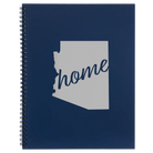 Large blue spiral notebook laser etched with 'Arizona Home' design