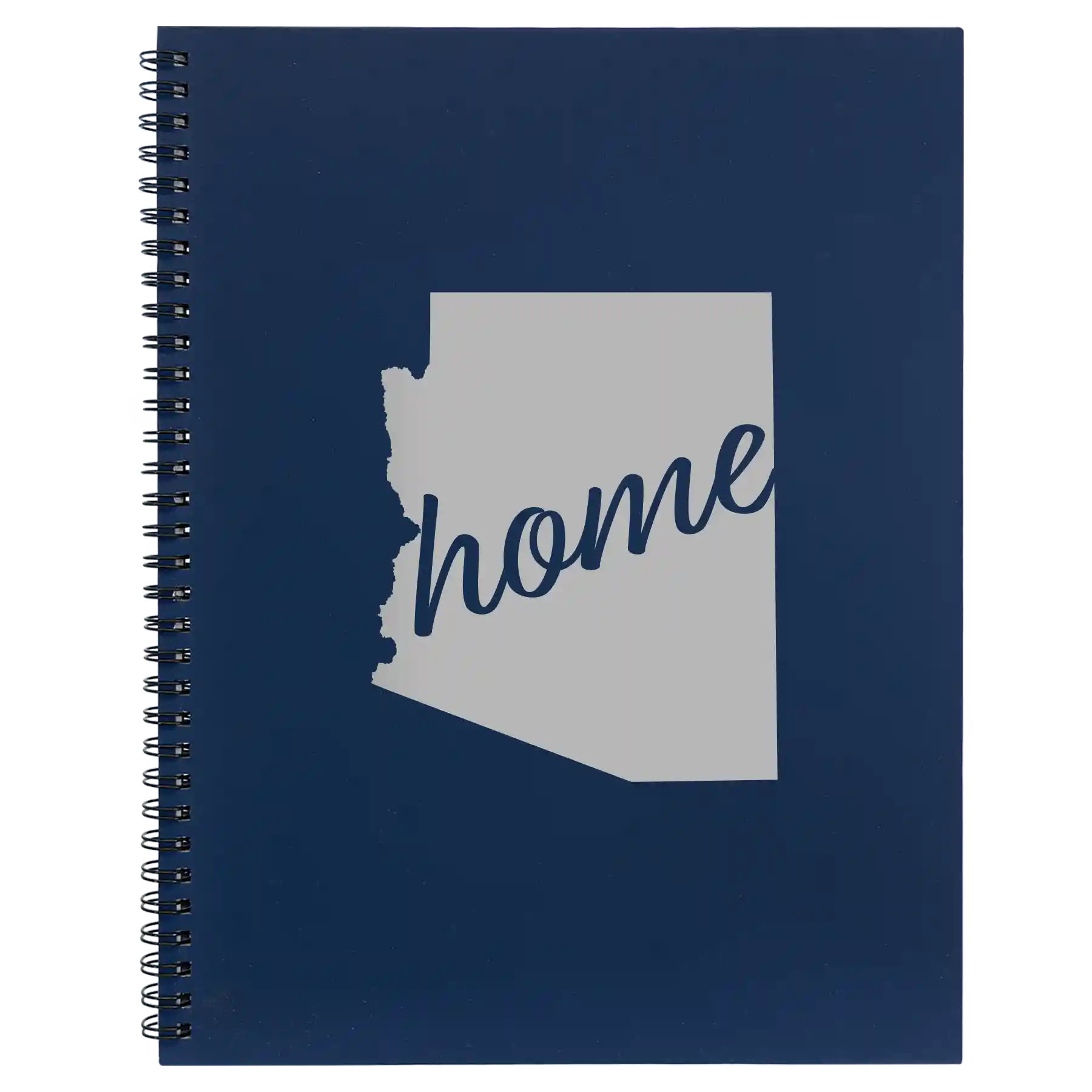 Large blue spiral notebook laser etched with 'Arizona Home' design