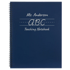 Large blue spiral notebook laser etched with 'Teaching Notebook' design
