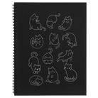 Large black spiral notebook laser etched with 'Multi-Cat' design