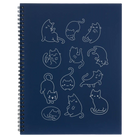Large blue spiral notebook laser etched with 'Multi-Cat' design