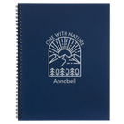 Large blue spiral notebook laser etched with 'One with Nature' design