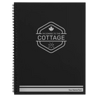 Large black spiral notebook laser etched with 'I'm Coming to the Cottage (Maple Leaf)' design