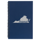 Small blue spiral notebook laser etched with 'Virginia Home' design