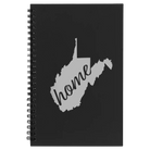 Small black spiral notebook laser etched with 'West Virginia Home' design