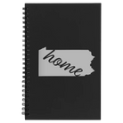 Small black spiral notebook laser etched with 'Pennsylvania Home' design