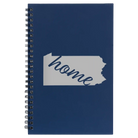 Small blue spiral notebook laser etched with 'Pennsylvania Home' design
