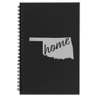 Small black spiral notebook laser etched with 'Oklahoma Home' design