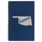 Small blue spiral notebook laser etched with 'Oklahoma Home' design