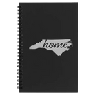 Small black spiral notebook laser etched with 'North Carolina Home' design