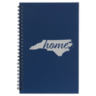 Small blue spiral notebook laser etched with 'North Carolina Home' design