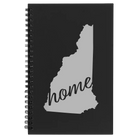 Small black spiral notebook laser etched with 'New Hampshire Home' design