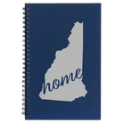 Small blue spiral notebook laser etched with 'New Hampshire Home' design