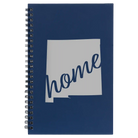 Small blue spiral notebook laser etched with 'New Mexico home' design