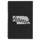 Small black spiral notebook laser etched with 'Nebraska Home' design