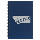 Small blue spiral notebook laser etched with 'Montana Home' design