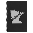 Small black spiral notebook laser etched with 'Minnesota Home' design