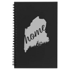 Small black spiral notebook laser etched with 'Maine Home' design