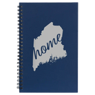 Small blue spiral notebook laser etched with 'Maine Home' design