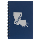 Small blue spiral notebook laser etched with 'Louisiana Home' design
