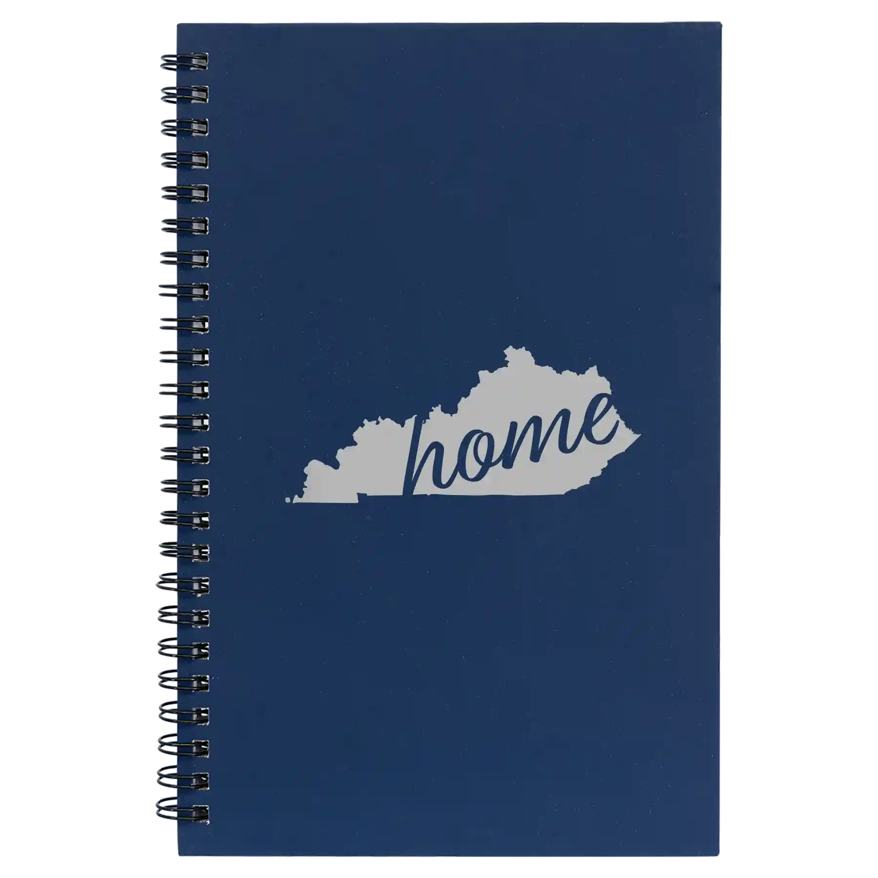 Small blue spiral notebook laser etched with 'Kentucky Home' design