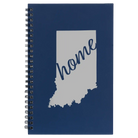 Small blue spiral notebook laser etched with 'Indiana Home' design