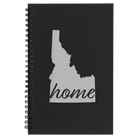 Small black spiral notebook laser etched with 'Idaho Home' design
