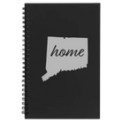 Small black spiral notebook laser etched with 'Connecticut Home' design