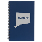 Small blue spiral notebook laser etched with 'Connecticut Home' design