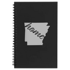 Small black spiral notebook laser etched with 'Arkansas Home' design