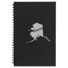 Small black spiral notebook laser etched with 'Alaska Home' design