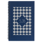 Small blue spiral notebook laser etched with 'Argyle' design