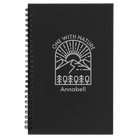 Small black spiral notebook laser etched with 'One with Nature' design