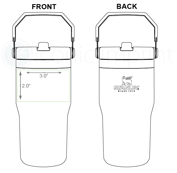 Stanley IceFlow 20 oz Tumbler Imprint Area