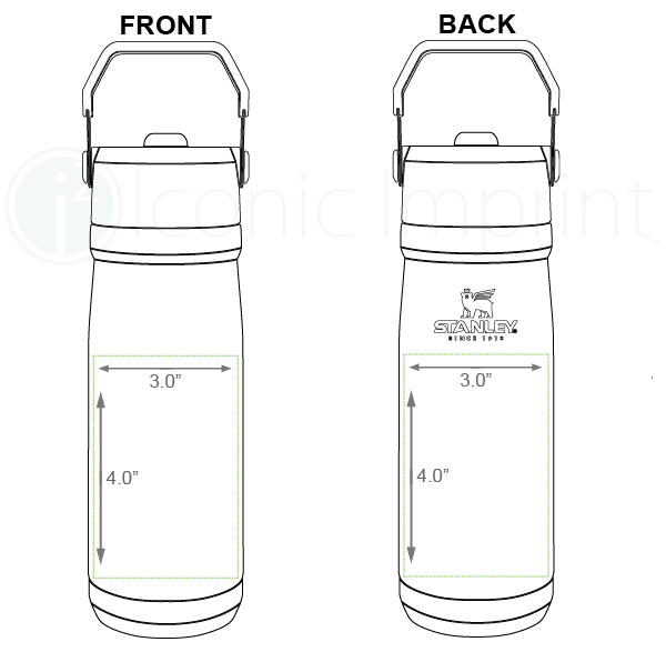 Stanley IceFlow 22 oz Water Bottle Imprint Area