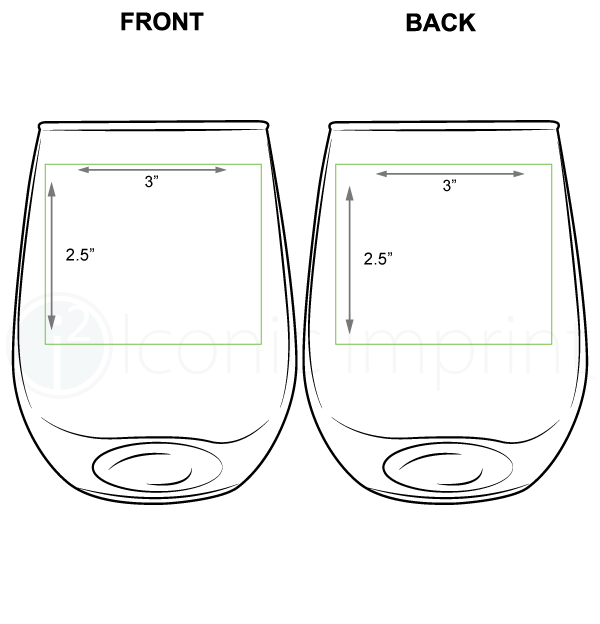 Stemless Wine Glass Imprint Area