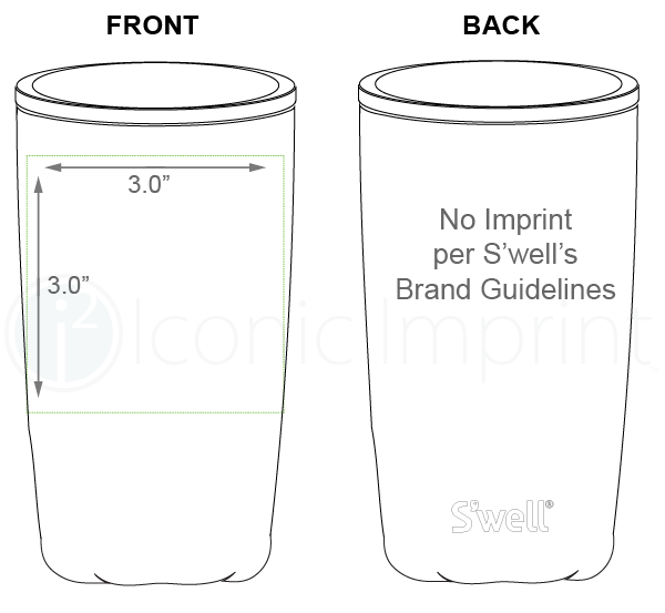 S'well 18 oz Tumbler Imprint Area