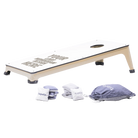 Custom laser etched gray Tupelo Goods all-weather cornhole set. Customized with your logo, monogram, or design.