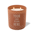Customized clay, dotted diamond pattern Wild Journey 12 oz Studio luxury candle with laser etched logo or design