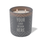 Customized graphite, dotted diamond pattern Wild Journey 12 oz Studio luxury candle with laser etched logo or design