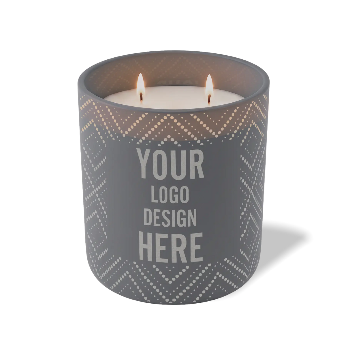 Customized graphite, dotted diamond pattern Wild Journey 12 oz Studio luxury candle with laser etched logo or design