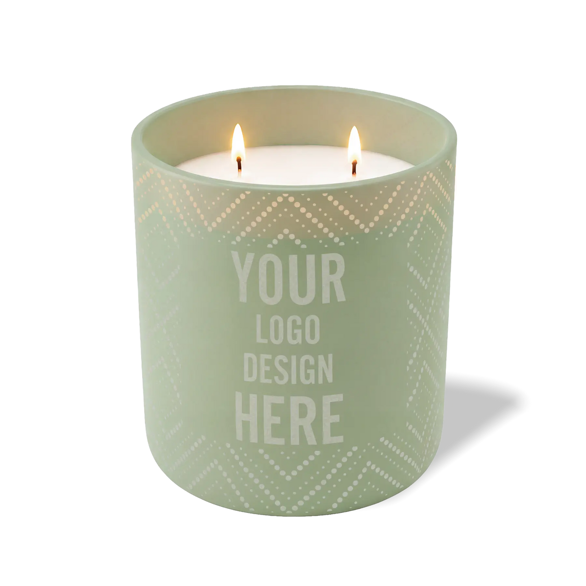 Customized meadow, dotted diamond pattern Wild Journey 12 oz Studio luxury candle with laser etched logo or design