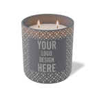 Customized graphite, bursts pattern Wild Journey 12 oz Studio luxury candle with laser etched logo or design
