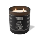 Customized black, grouped stripes pattern Wild Journey 12 oz Studio luxury candle with laser etched logo or design