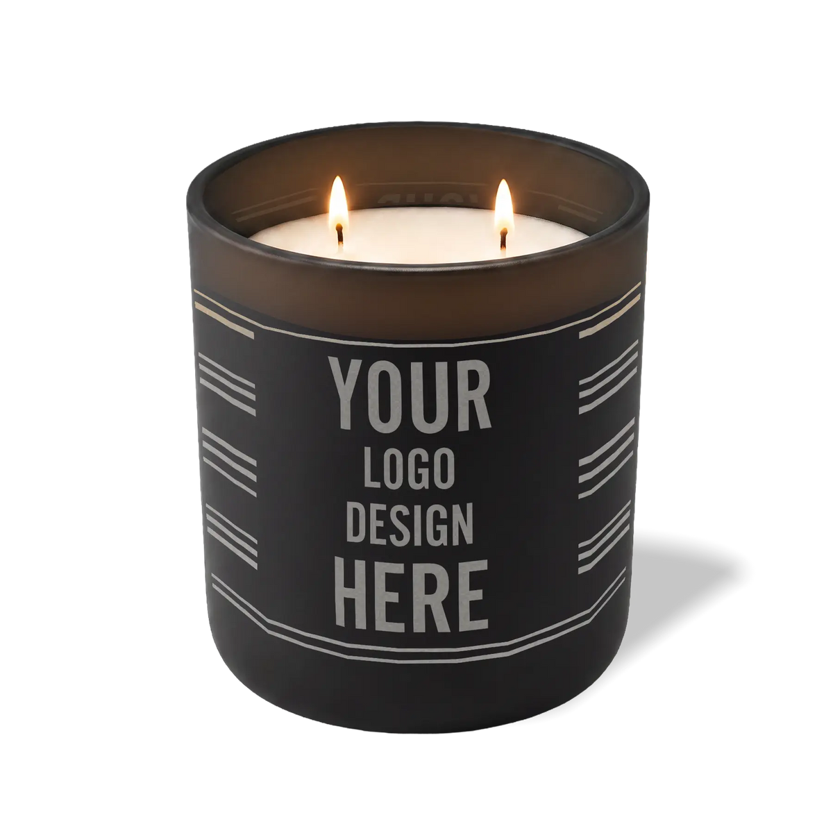 Customized black, grouped stripes pattern Wild Journey 12 oz Studio luxury candle with laser etched logo or design