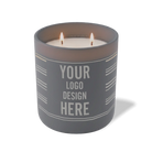 Customized graphite, grouped stripes pattern Wild Journey 12 oz Studio luxury candle with laser etched logo or design