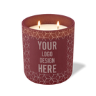 Customized burgundy, propeller cubes pattern Wild Journey 12 oz Studio luxury candle with laser etched logo or design