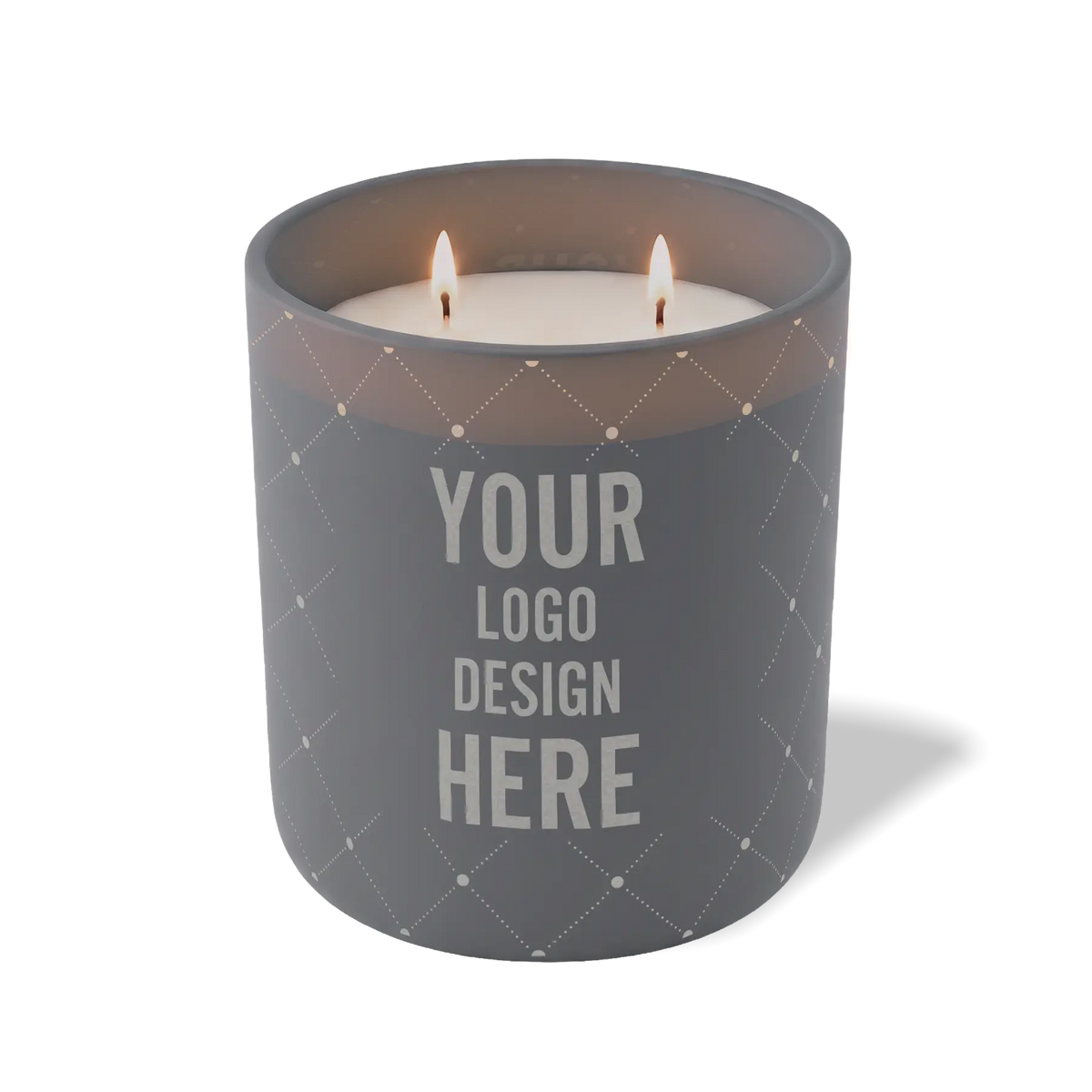 Customized graphite, quilt pattern Wild Journey 12 oz Studio luxury candle with laser etched logo or design