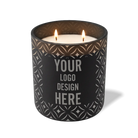 Customized black, curves pattern Wild Journey 12 oz Studio luxury candle with laser etched logo or design